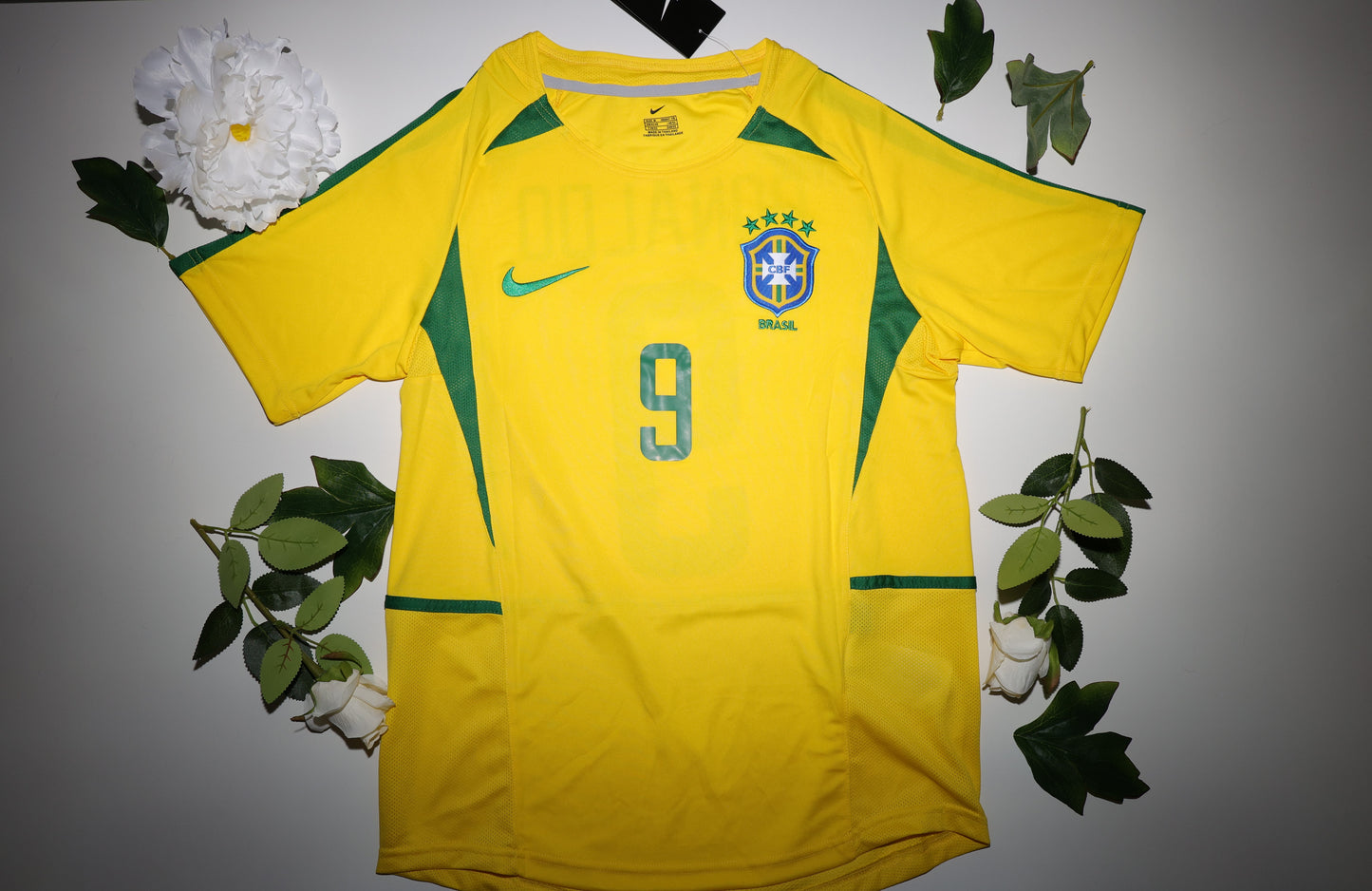 Maillot rétro Brésil Coupe du monde 2002 - Ronaldo #9
